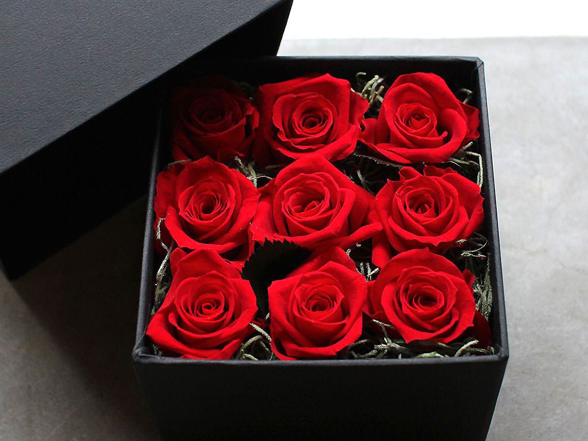 nine roses box arrangement m